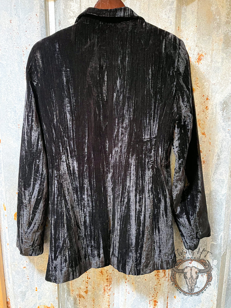 Black Crushed Velvet Blazer