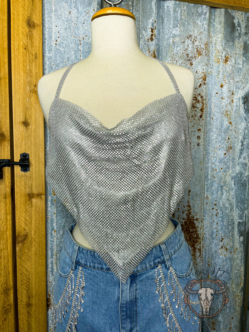 Rhinestone Crop Top