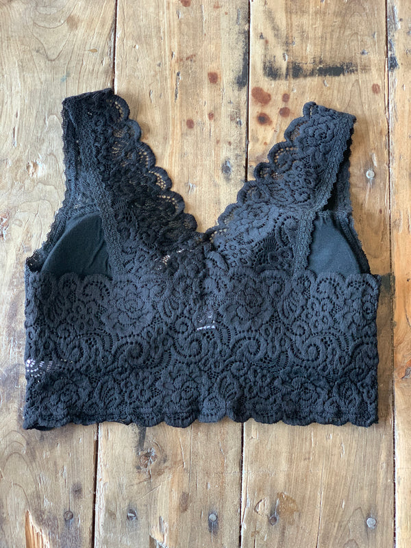 Black Lace Trim Bralette