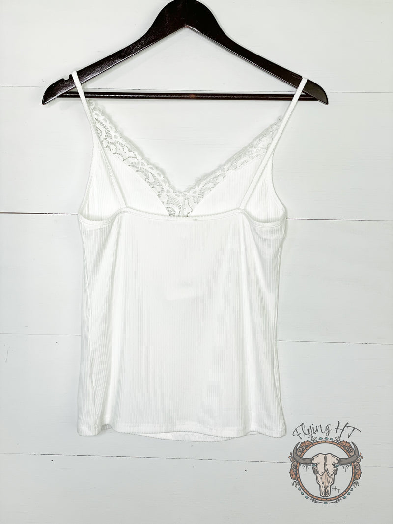 Ribbed Cami with Lace